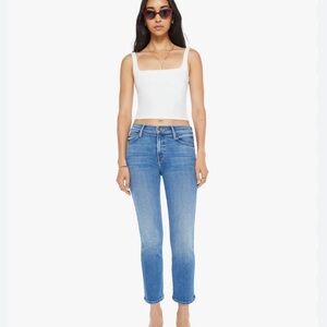 MOTHER The Mid Rise Dazzler Crop Jeans size 24